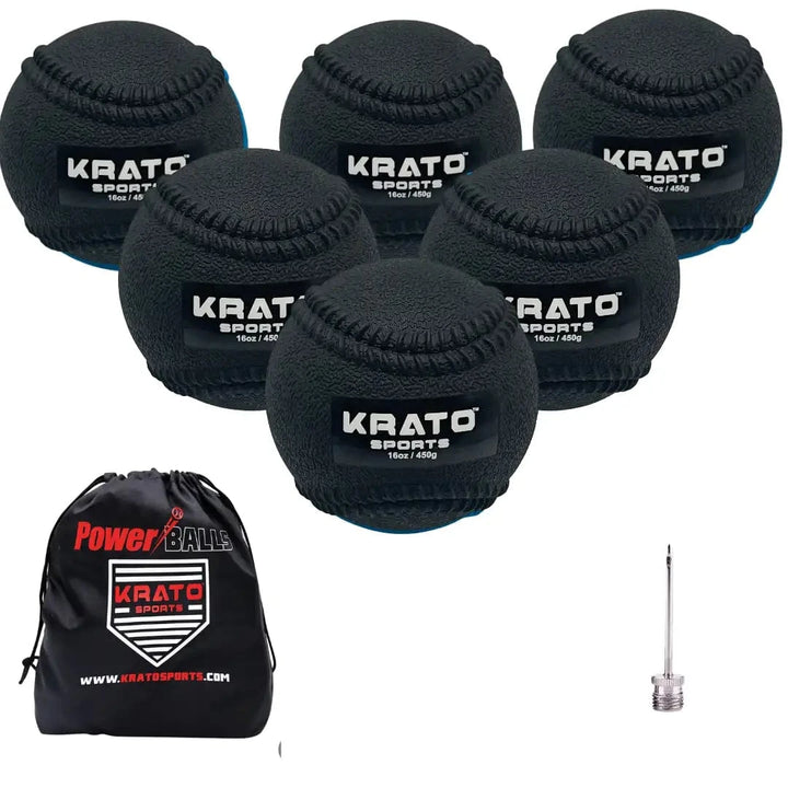 Krato Sports Training Baseballs 16oz Hitting Power Balls 16oz | Plyo Balls
