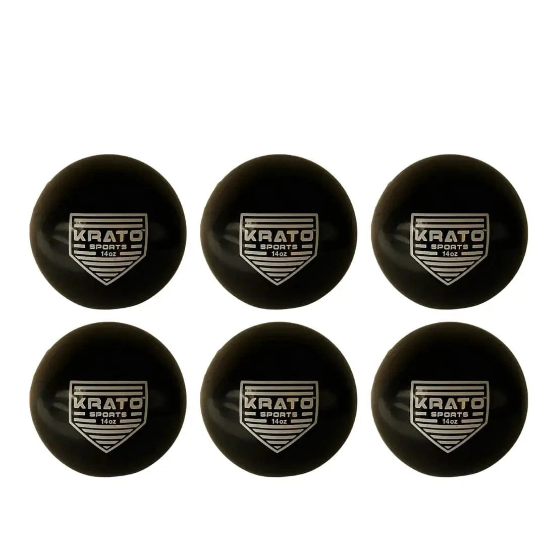 Krato Sports Weighted Baseballs 6 Pack Weighted Training Baseballs | Soft Shell Plyo Balls | 14oz