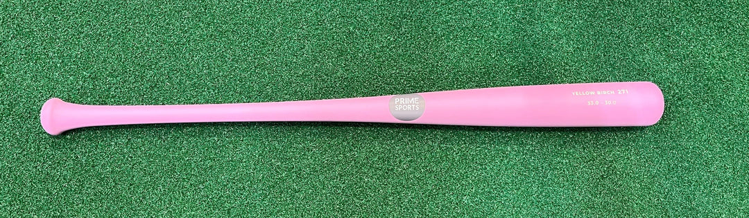 Mark Lumber Company Wood Bat 31" / Matte Pink/Black Label (ML-243) Prime Sports Label, Canadian Yellow Birch Wood Baseball Bat | Mark Lumber Company