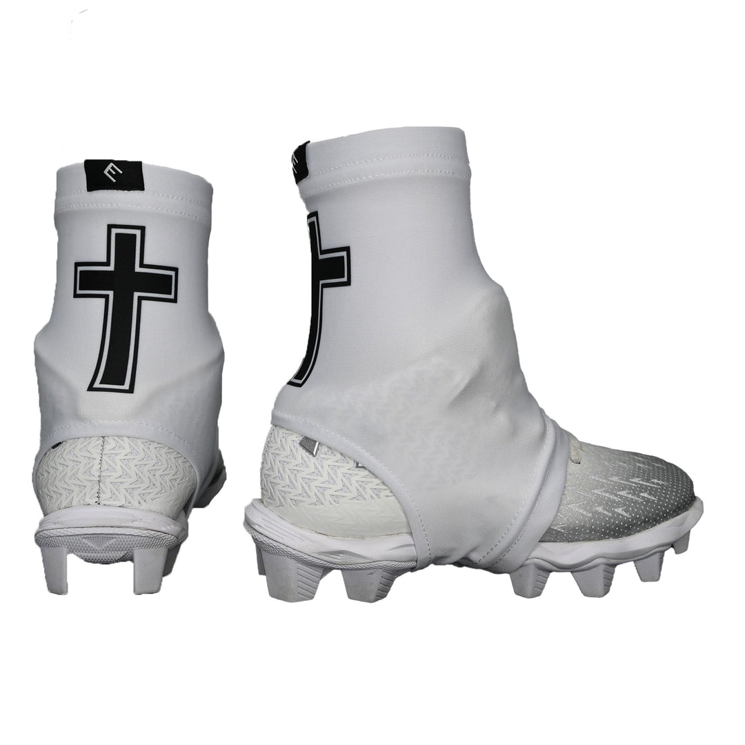 Faith Cross White Cleat Covers (Spats)