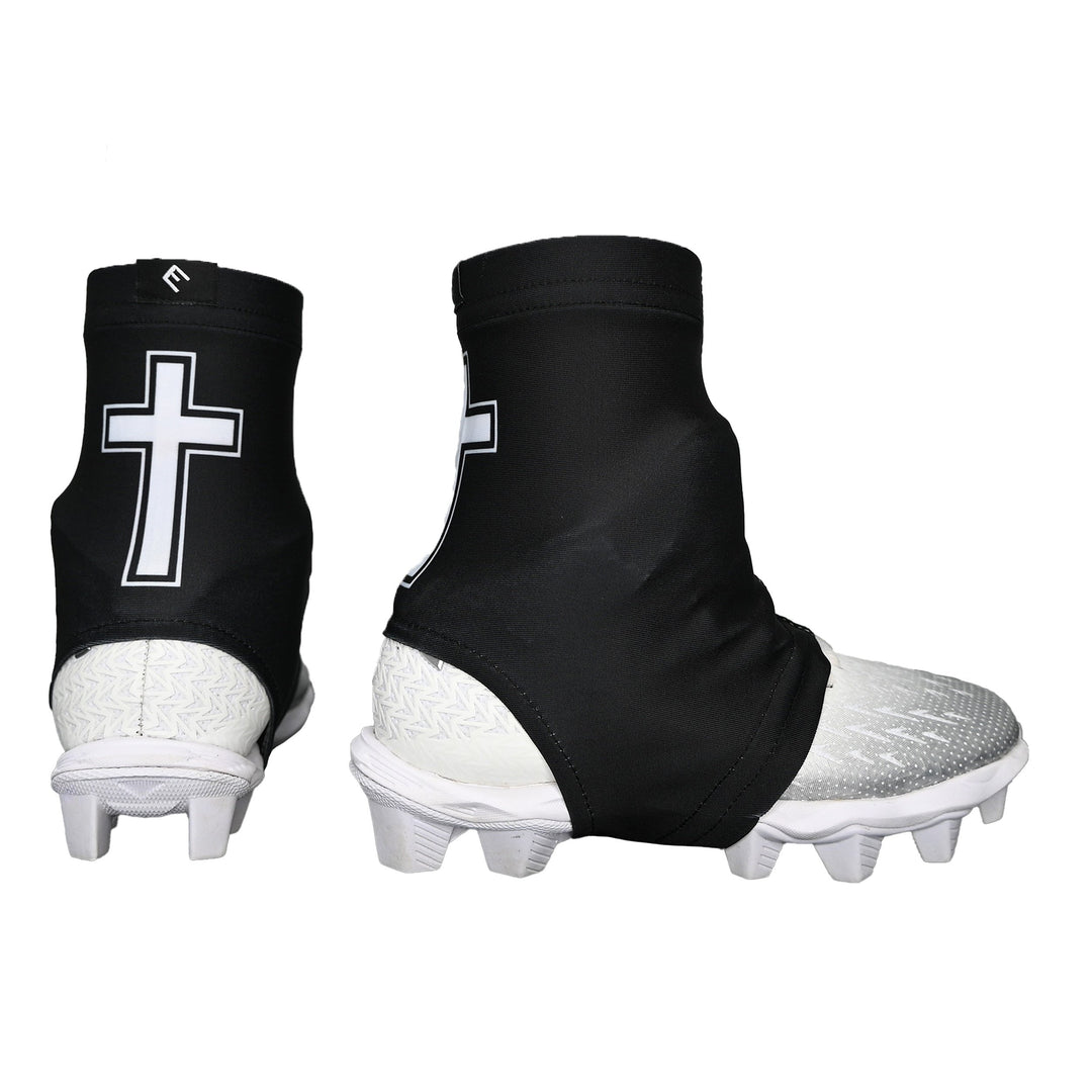 Faith Cross Black Cleat Covers (Spats)