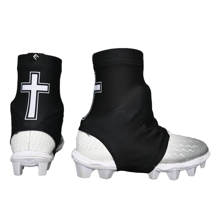 Faith Cross Black Cleat Covers (Spats)