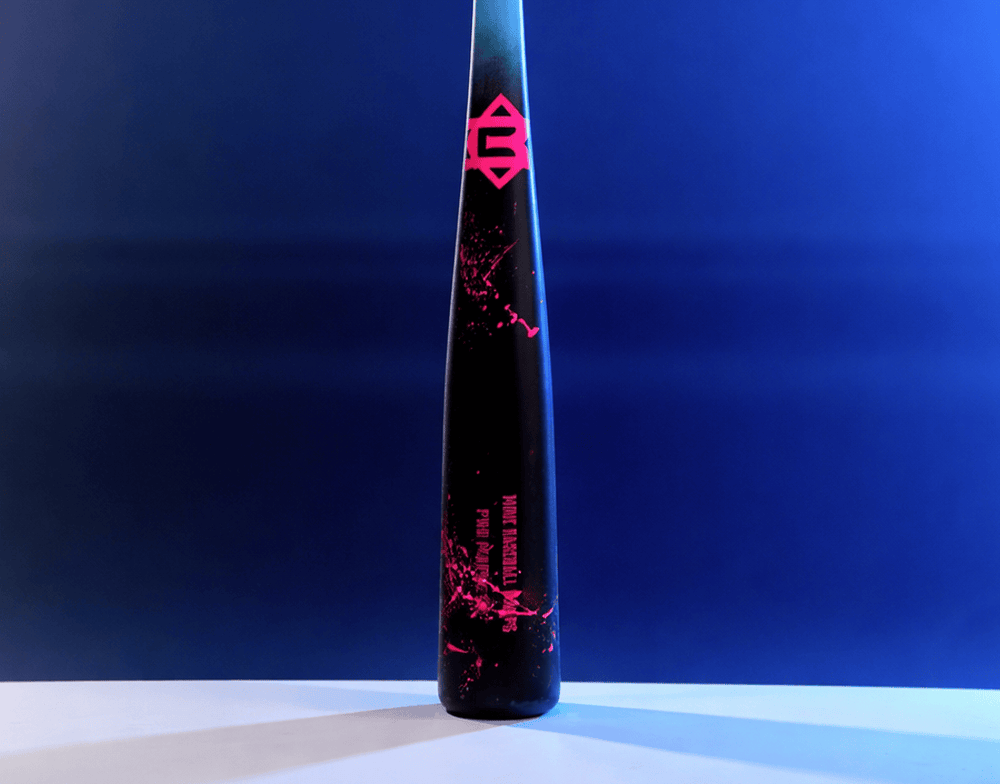 Mine Baseball Wood Bat AP5 Baby Blue / Pink Splatter