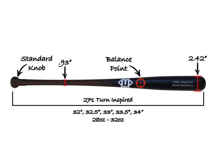 Mine Baseball Wood Bat Balanced EL | Mine Baseball