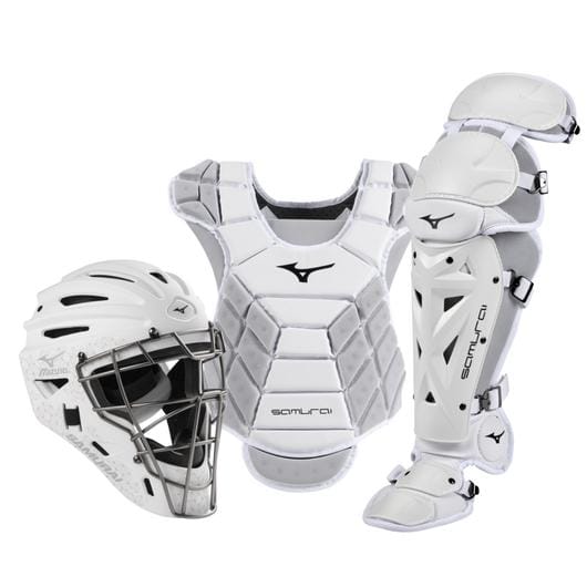 Mizuno Catcher's Equipment Set White Mizuno Samurai Women's 14-15" Fastpitch Catcher's Gear Set