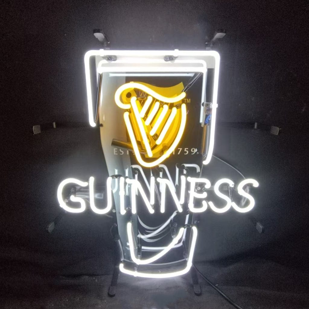 Neon Signs Land Neon Signs 15"x19" Estd 1759 Guinness Harp Lager Black Can Neon Signs