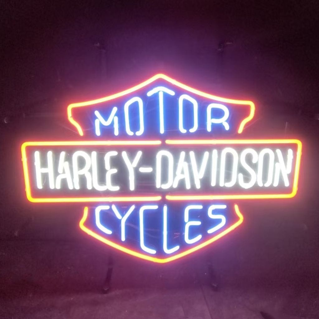 Neon Signs Land Neon Signs 19" Harley Davidson Motorcycles Blue Neon Signs Light
