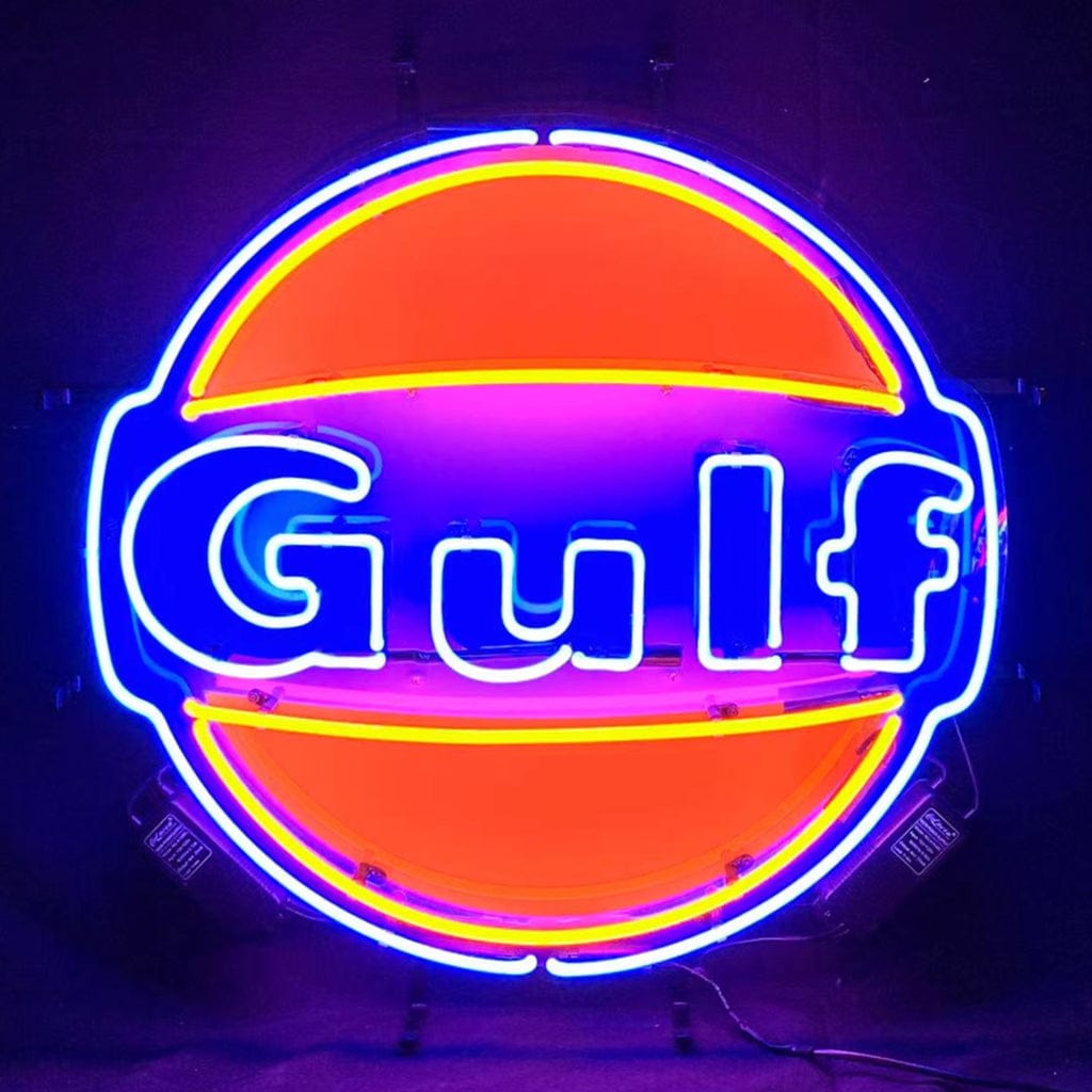Neon Signs Land Neon Signs 19"x19" Gulf Gasoline Neon Signs Light