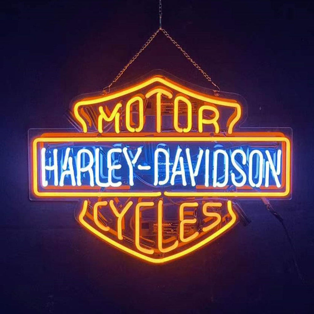 Neon Signs Land Neon Signs Acrylic / 19" Orange Motorcycle Harley Davidson Neon Signs Light
