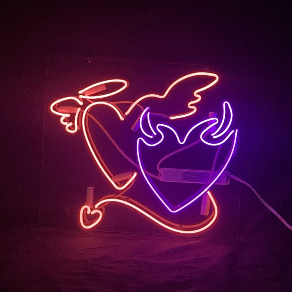 Neon Signs Land Neon Signs Angels& Demons Heart Neon Signs