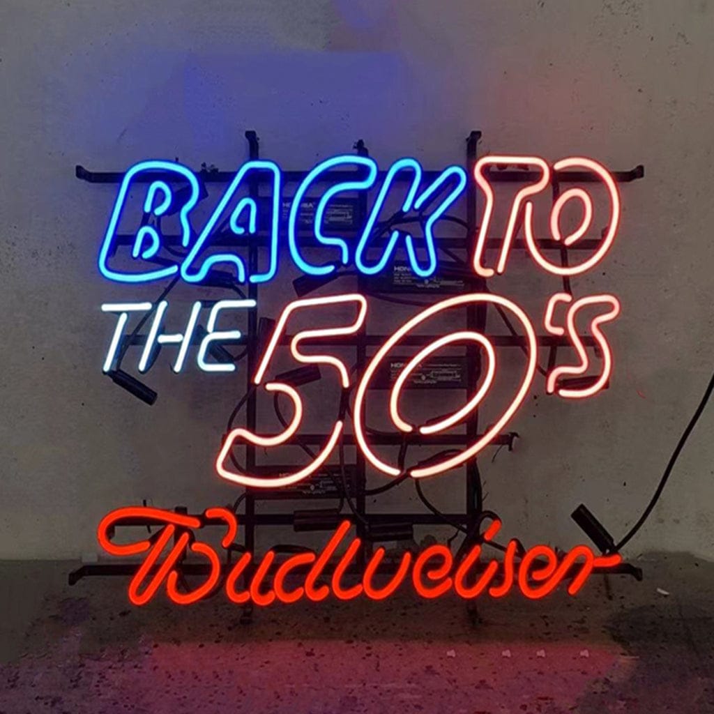 Neon Signs Land Neon Signs Back to The 50's Budweiser Neon Light Sign
