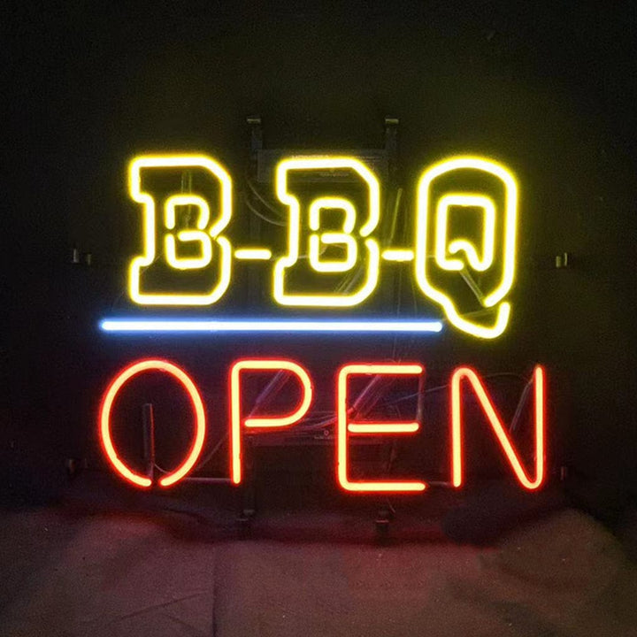Neon Signs Land Neon Signs BBQ Open Neon Light Sign