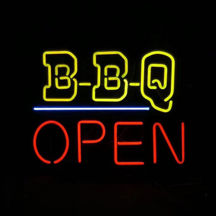 Neon Signs Land Neon Signs BBQ Open Neon Light Sign