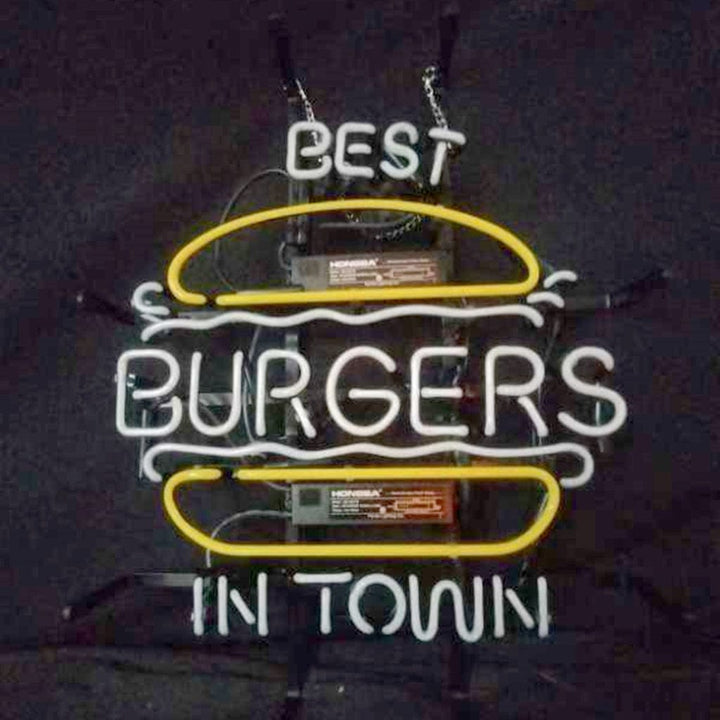 Neon Signs Land Neon Signs Best Burgers in Town Neon Signs