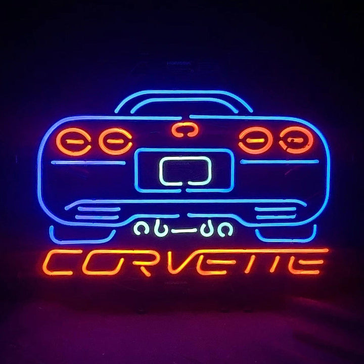 Neon Signs Land Neon Signs Blue Corvette Auto Car Motor Neon Signs Light