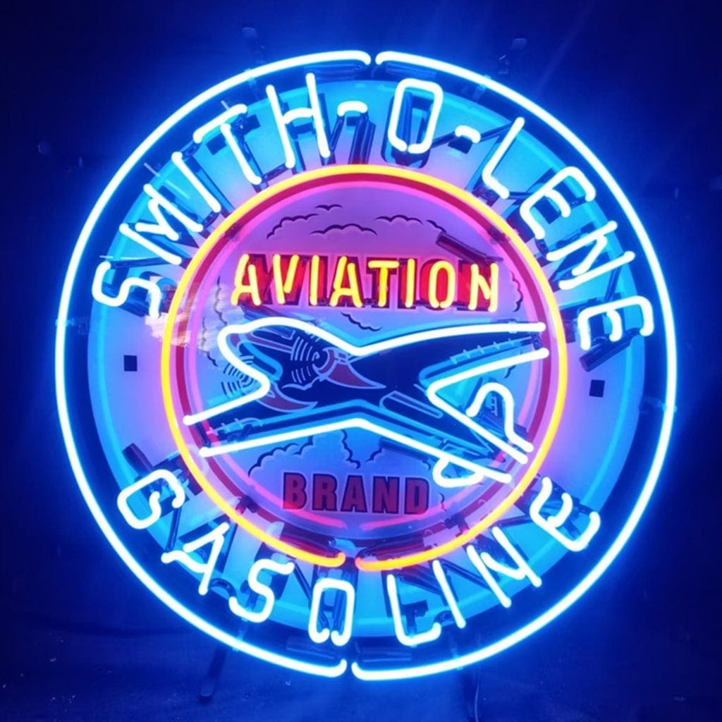 Neon Signs Land Neon Signs Blue Smith-o-lene Gasoline Aviation Brand Neon Signs Light