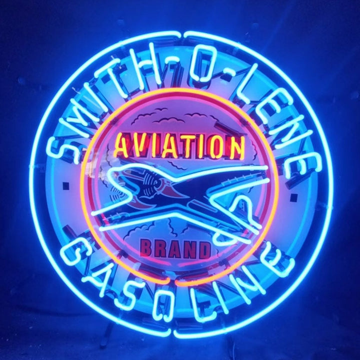 Neon Signs Land Neon Signs Blue Smith-o-lene Gasoline Aviation Brand Neon Signs Light