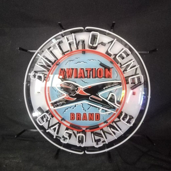 Neon Signs Land Neon Signs Blue Smith-o-lene Gasoline Aviation Brand Neon Signs Light