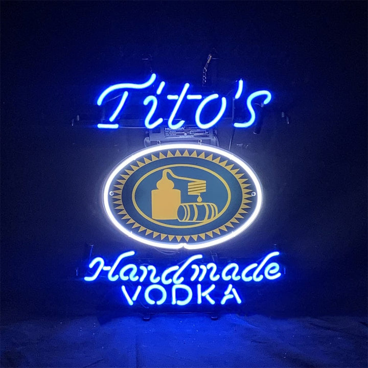 Neon Signs Land Neon Signs Blue Tito's Handmade Vodka Neon Signs Light