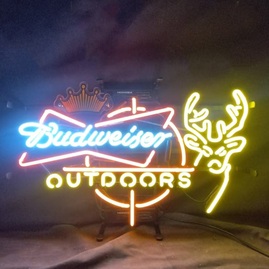 Neon Signs Land Neon Signs Budweiser Outdoors Deer with Crown Neon Signs