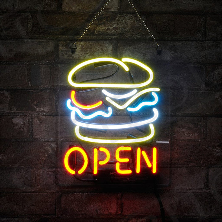 Neon Signs Land Neon Signs Burger Open Neon Signs