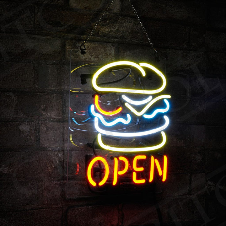Neon Signs Land Neon Signs Burger Open Neon Signs