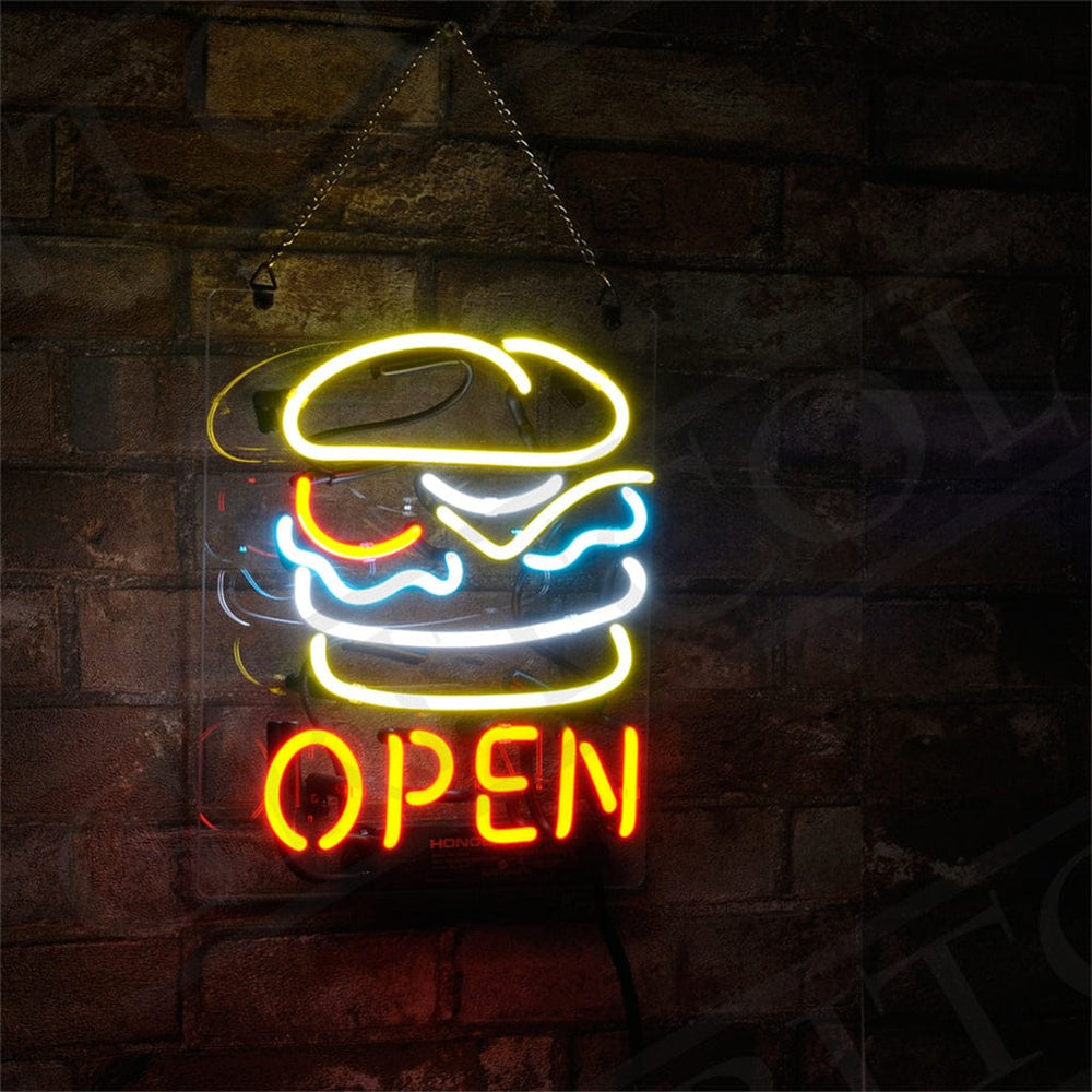 Neon Signs Land Neon Signs Burger Open Neon Signs