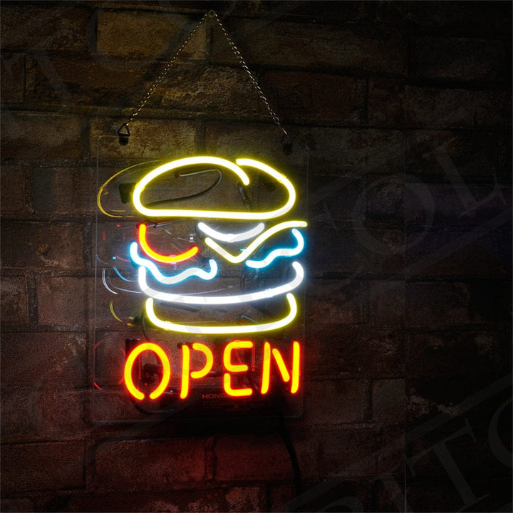 Neon Signs Land Neon Signs Burger Open Neon Signs