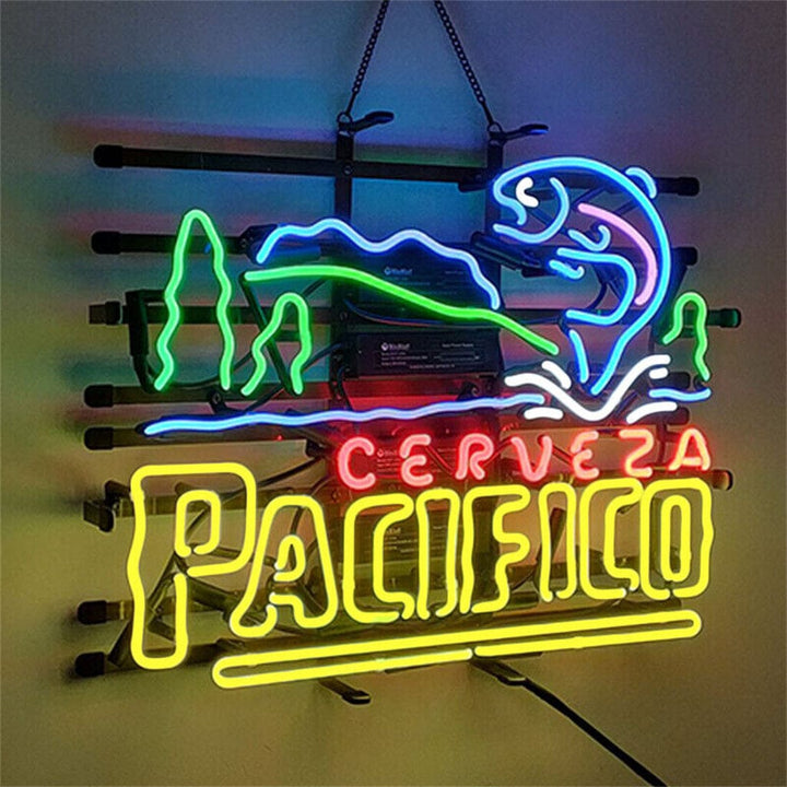 Neon Signs Land Neon Signs Cerveza Pacifico Go Fishing Neon Sign Light
