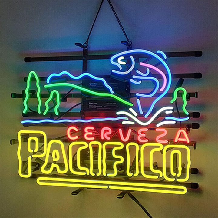 Neon Signs Land Neon Signs Cerveza Pacifico Go Fishing Neon Sign Light