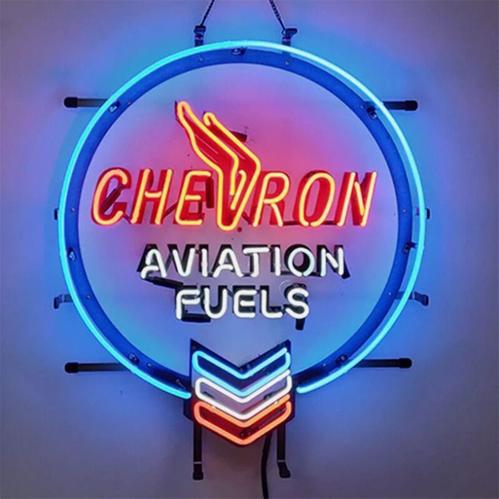 Neon Signs Land Neon Signs Chevron Aviation Fuels Gasoline Neon Signs