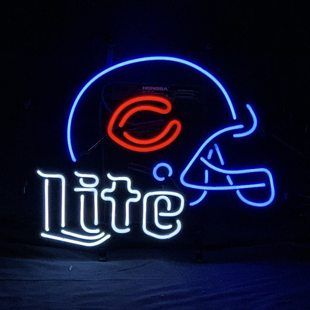 Neon Signs Land Neon Signs Chicago Bears Helmet Miller Lite Neon Signs