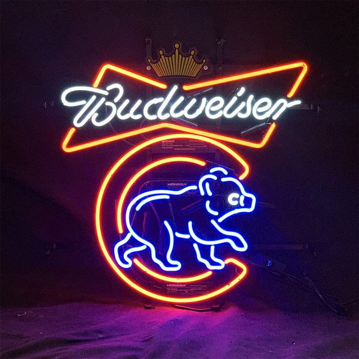 Neon Signs Land Neon Signs Chicago Cubs Budweiser Crown Neon Signs Light