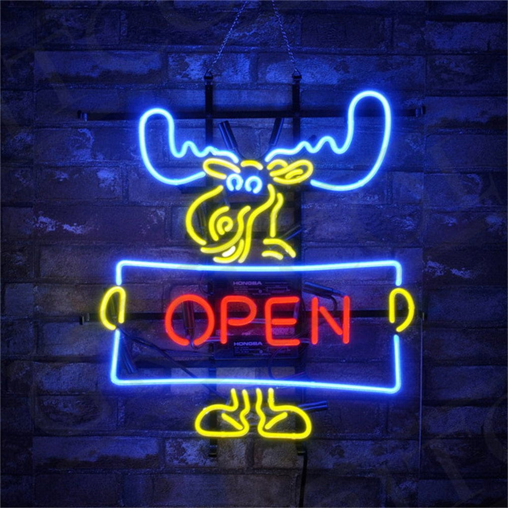 Neon Signs Land Neon Signs Christmas Elk Deer Open Neon Signs Light
