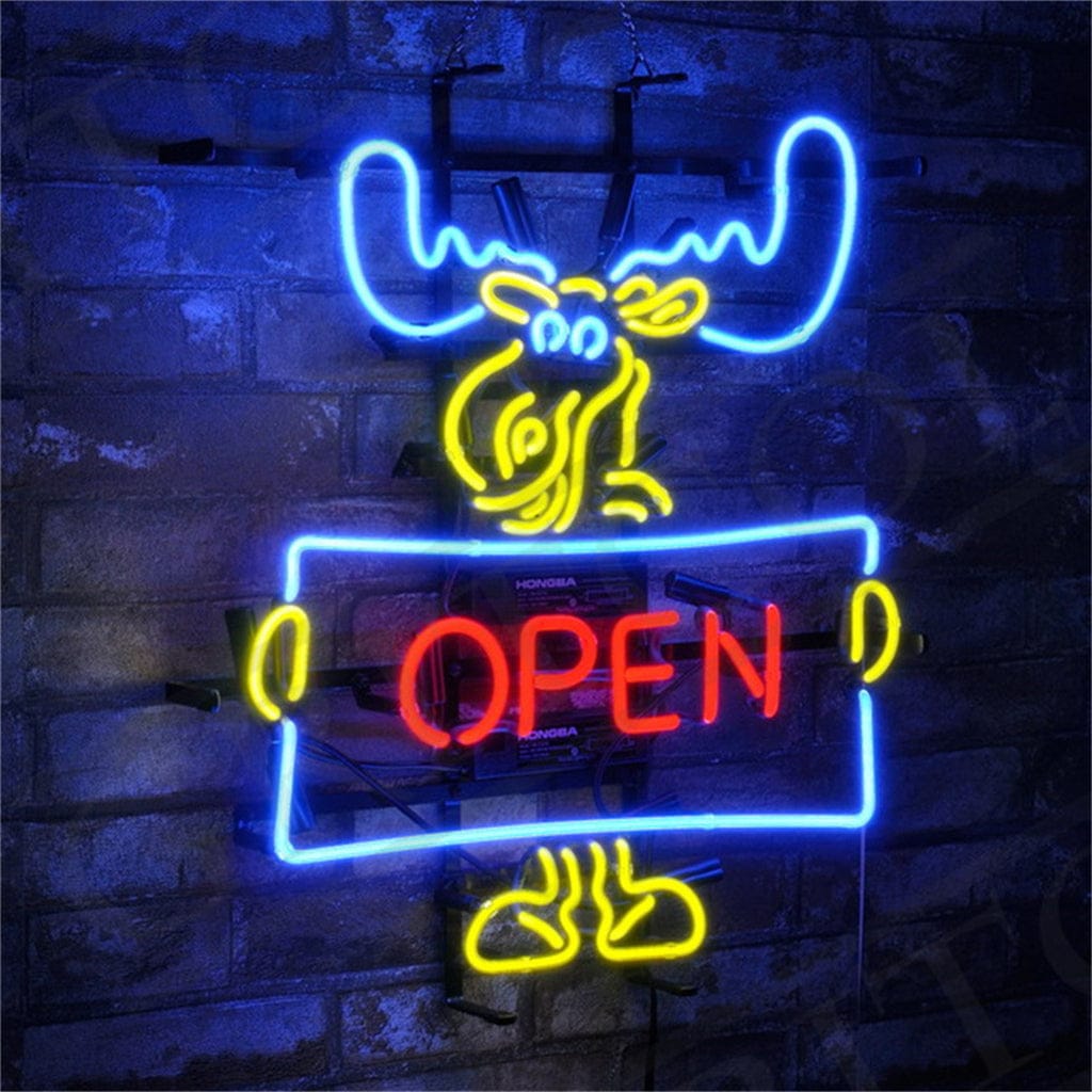 Neon Signs Land Neon Signs Christmas Elk Deer Open Neon Signs Light