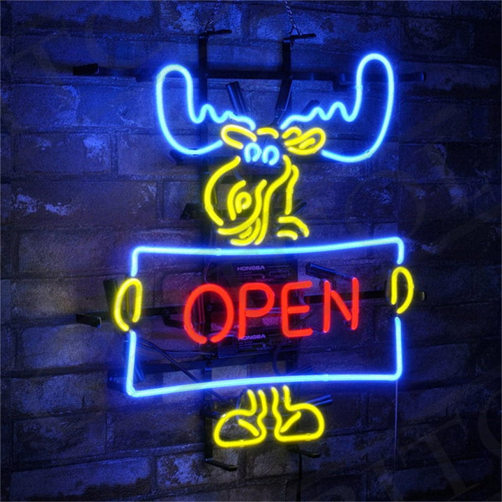 Neon Signs Land Neon Signs Christmas Elk Deer Open Neon Signs Light