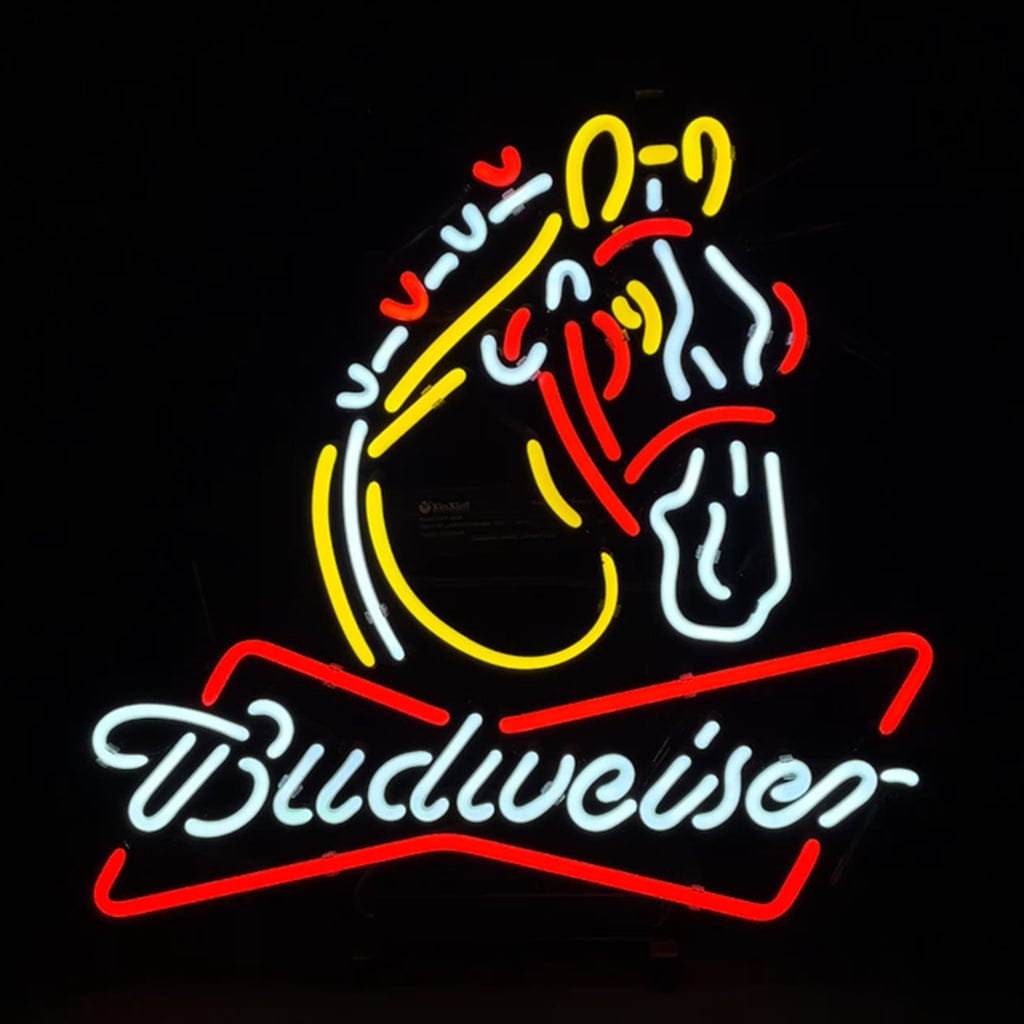 Neon Signs Land Neon Signs Clydesdale Horse Budweiser Beer Lager Neon Sign Light
