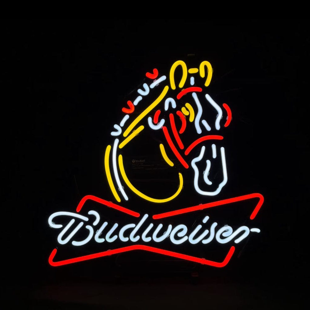 Neon Signs Land Neon Signs Clydesdale Horse Budweiser Beer Lager Neon Sign Light