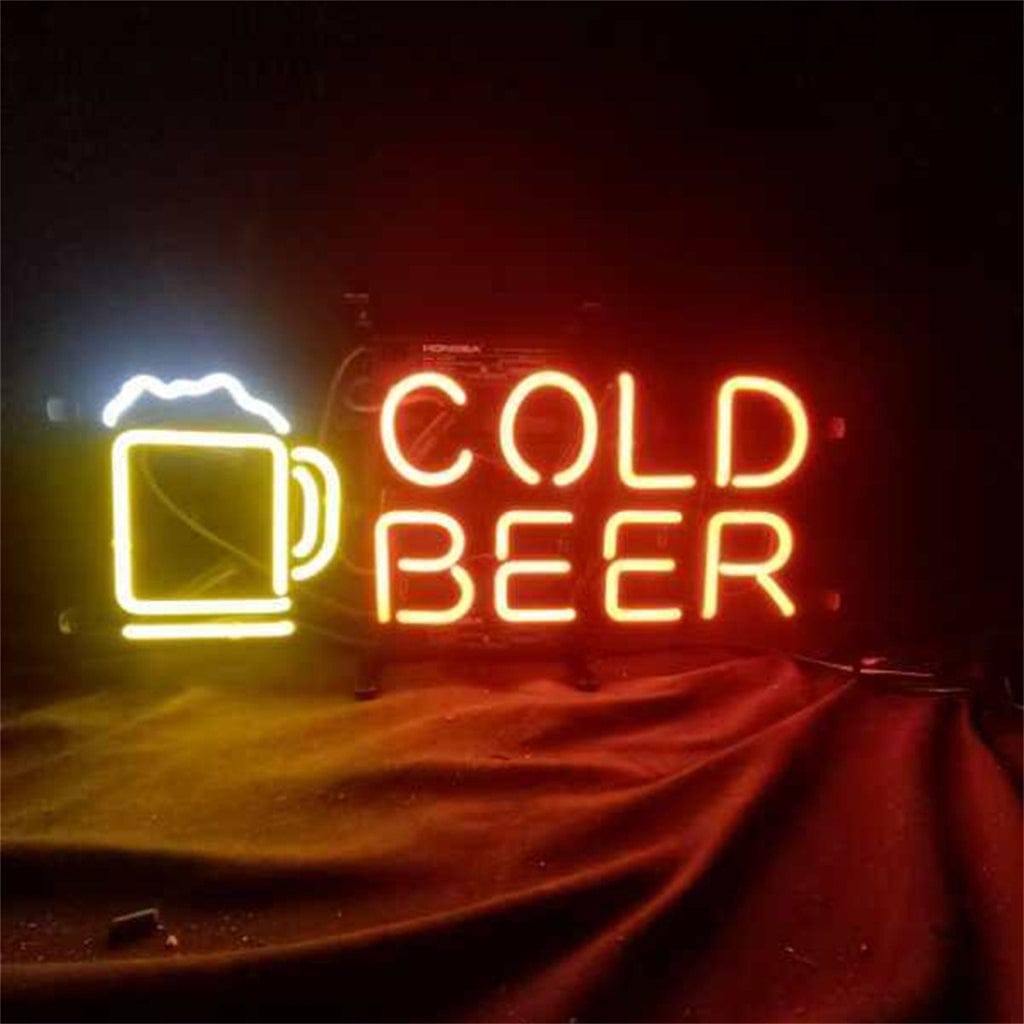 Neon Signs Land Neon Signs Cold Beer with Mug Neon Sign Neon Sign Light