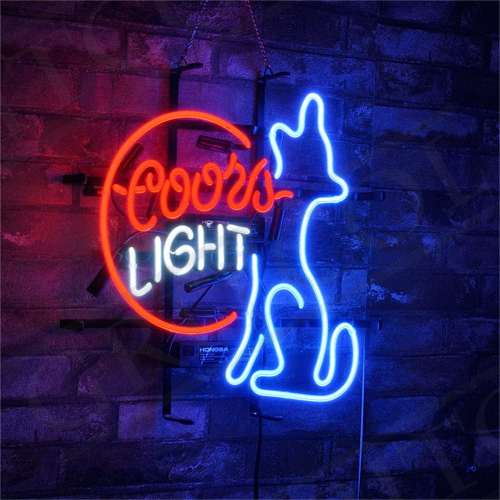 Neon Signs Land Neon Signs Coors Light Coyote Wolf Moon Neon Signs Light