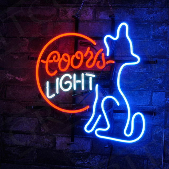 Neon Signs Land Neon Signs Coors Light Coyote Wolf Moon Neon Signs Light