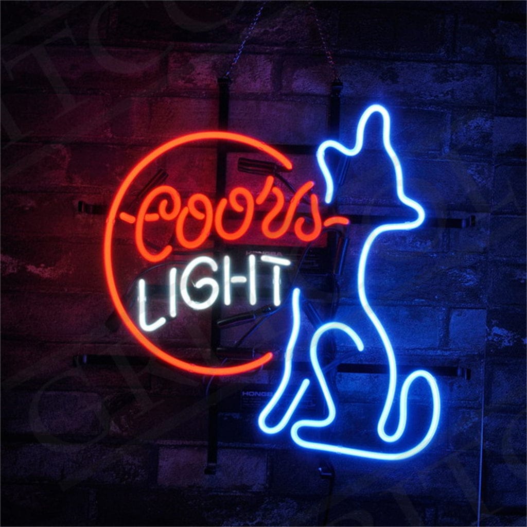 Neon Signs Land Neon Signs Coors Light Coyote Wolf Moon Neon Signs Light