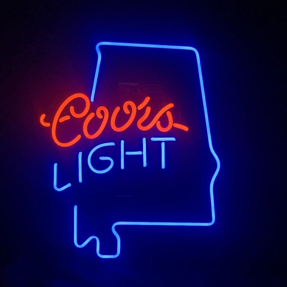 Neon Signs Land Neon Signs Coors Light with Alabama Maps Neon Light Sign