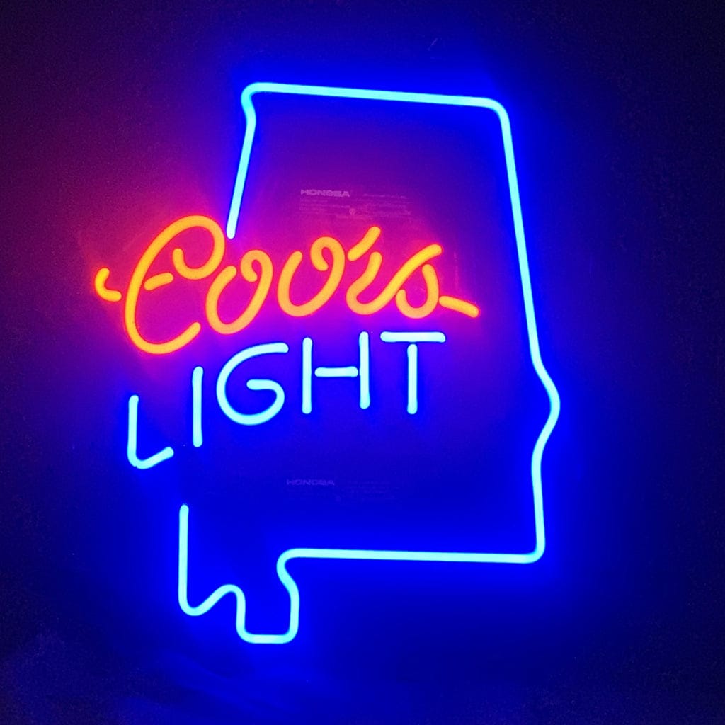Neon Signs Land Neon Signs Coors Light with Alabama Maps Neon Light Sign