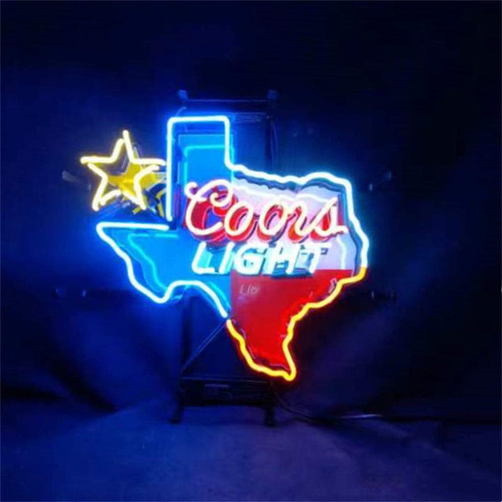 Neon Signs Land Neon Signs Coors Light with Texas Maps Neon Signs Light