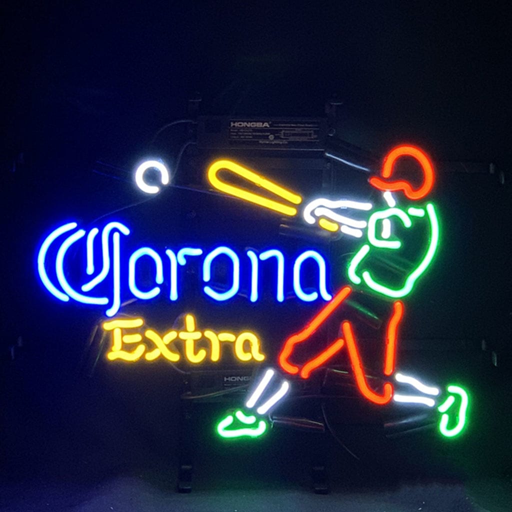 Neon Signs Land Neon Signs Corona Extra Baseball Player Neon Signs Light
