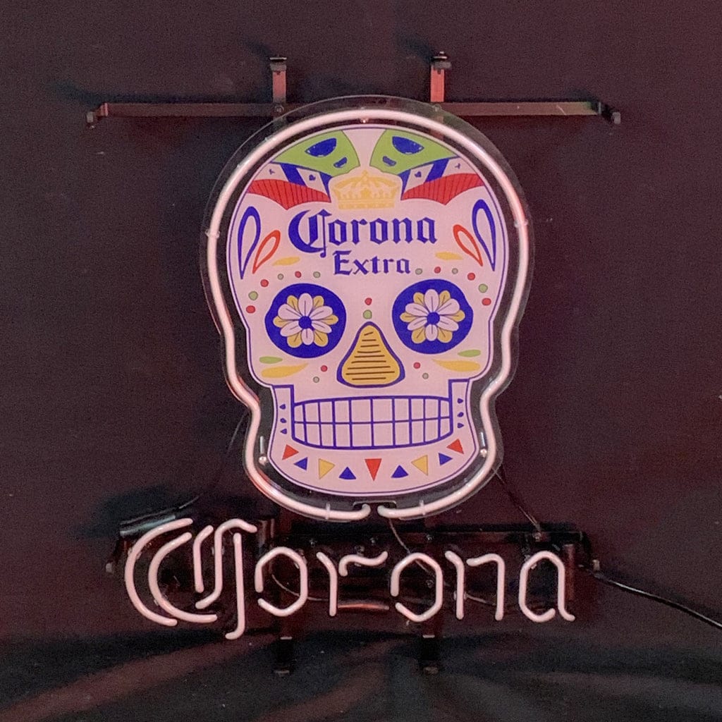 Neon Signs Land Neon Signs Corona Extra Dia de los Muertos Skull Neon Light Sign