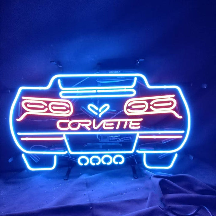 Neon Signs Land Neon Signs Corvette  Blue Auto Car Neon Signs
