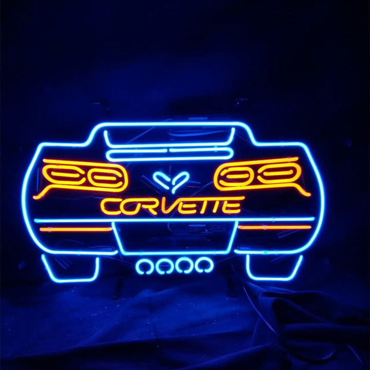 Neon Signs Land Neon Signs Corvette  Blue Auto Car Neon Signs
