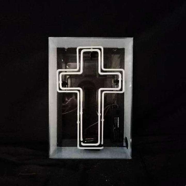 Neon Signs Land Neon Signs Cross Acrylic Box Neon Signs